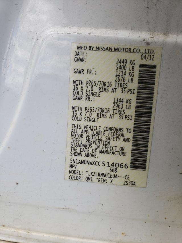 2012 NISSAN XTERRA OFF 5N1AN0NWXCC514066