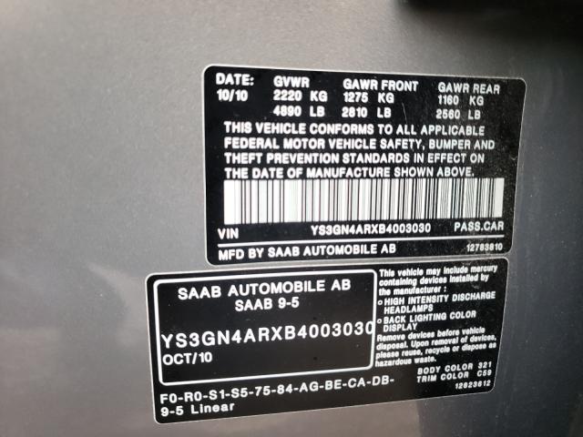 2011 SAAB 9-5 TURBO YS3GN4ARXB4003030