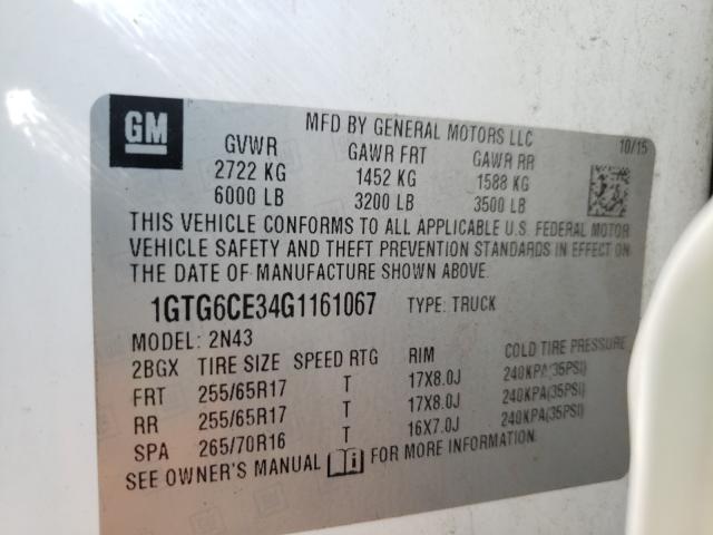 2016 GMC CANYON SLE 1GTG6CE34G1161067