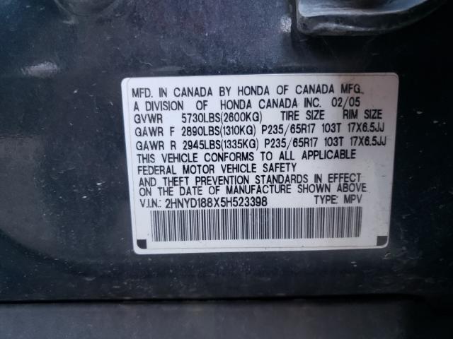 2005 ACURA MDX TOURIN 2HNYD188X5H523398