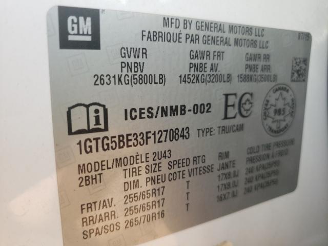 2015 GMC CANYON SLE 1GTG5BE33F1270843