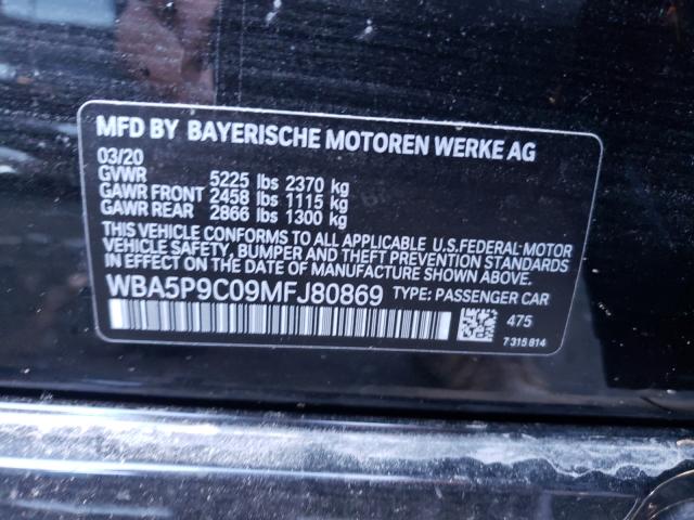 2021 BMW 330XE WBA5P9C09MFJ80869