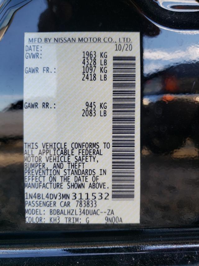 2021 NISSAN ALTIMA SV - 1N4BL4DV3MN311532