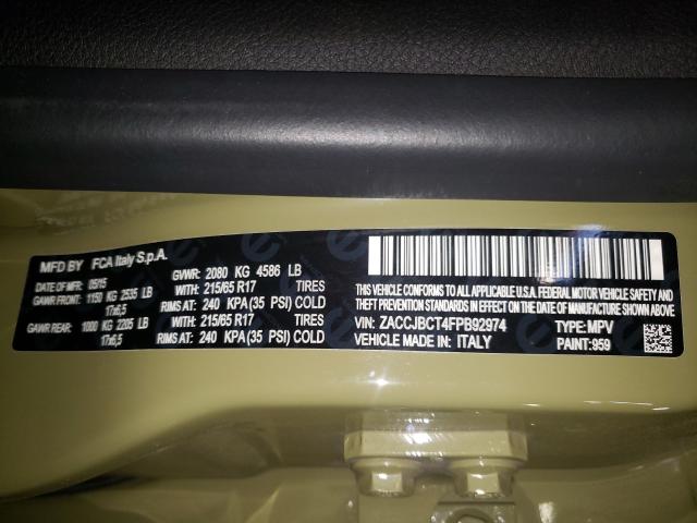 2015 JEEP RENEGADE T ZACCJBCT4FPB92974