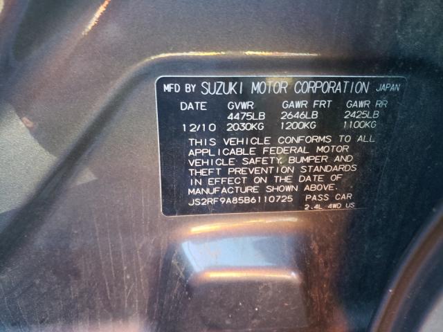 2011 SUZUKI KIZASHI SP JS2RF9A85B6110725