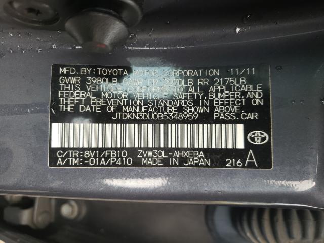 2011 TOYOTA PRIUS-4 CY JTDKN3DU0B5348959