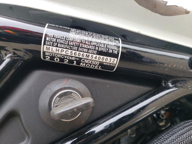2021 HONDA CMX500 MLHPC5606M5400032