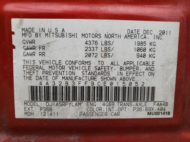 2012 MITSUBISHI GALANT ES 4A32B3FF9CE015052