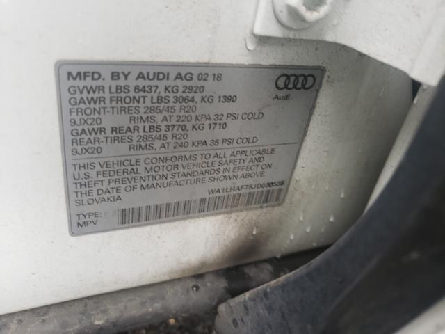 VIN WA1LHAF75JD030535 2018 Audi Q7, Premium Plus no.10