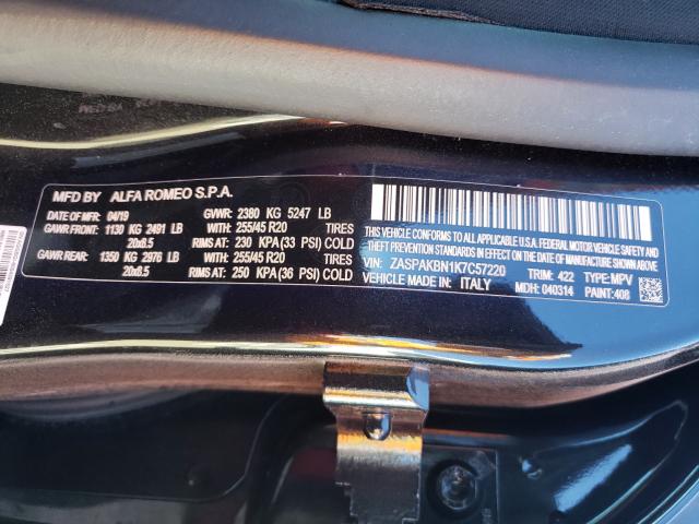2019 ALFA ROMEO STELVIO TI ZASPAKBN1K7C57220