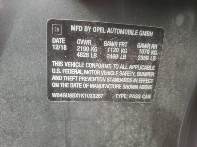 2019 BUICK REGAL TOUR W04GU8SX1K1033267