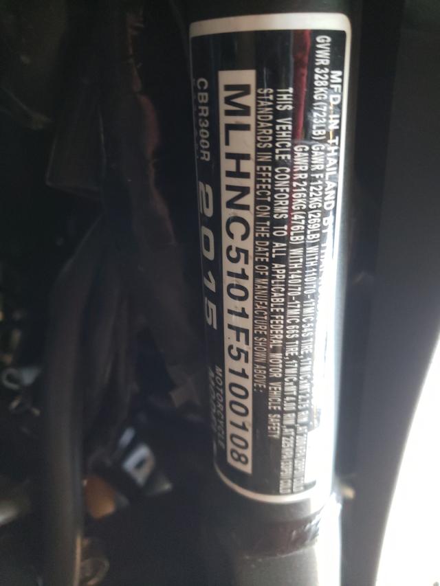 2015 HONDA CBR300 R MLHNC5101F5100108