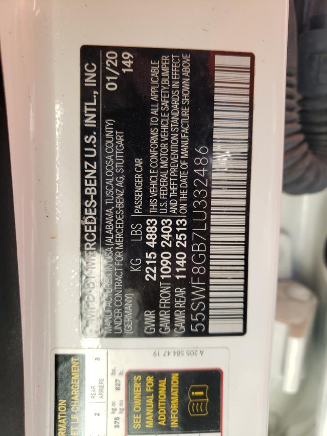 2020 MERCEDES-BENZ C 63 AMG 55SWF8GB7LU332486