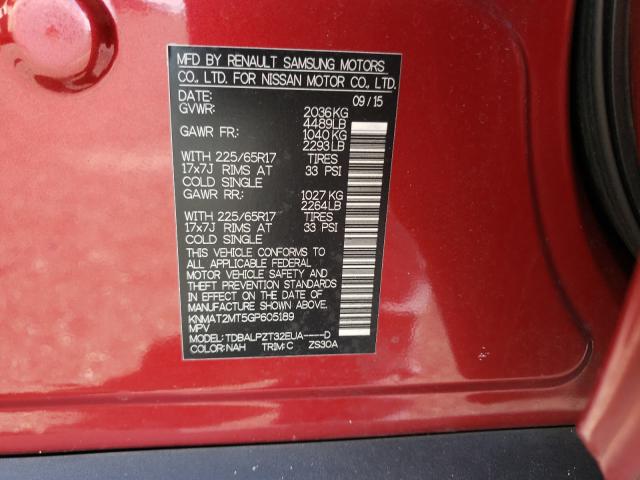 2016 NISSAN ROGUE S/SL KNMAT2MT5GP605189