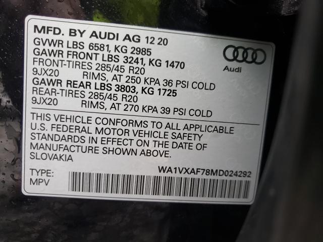 VIN WA1VXAF78MD024292 2021 Audi Q7, Prestige no.10