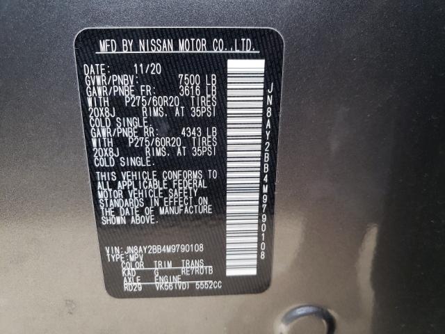 2021 NISSAN ARMADA SL JN8AY2BB4M9790108