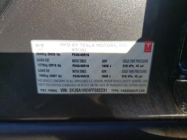 2015 TESLA MODEL S 85 5YJSA1H24FF082231