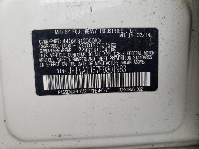 2015 SUBARU WRX LIMITE JF1VA1J67F9801983