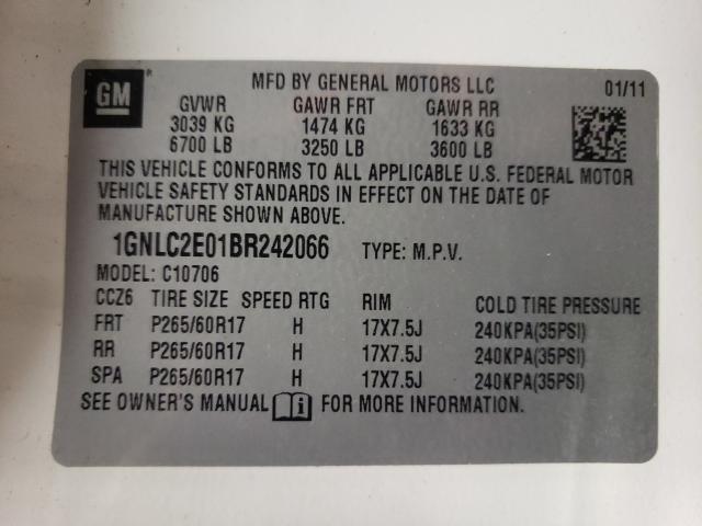 2011 CHEVROLET TAHOE POLI 1GNLC2E01BR242066