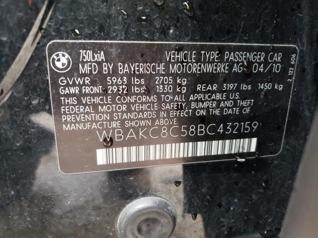 2011 BMW 750LI WBAKC8C58BC432159