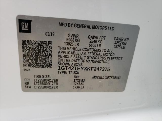 2019 GMC SIERRA K35 1GT42TEYXKF247375