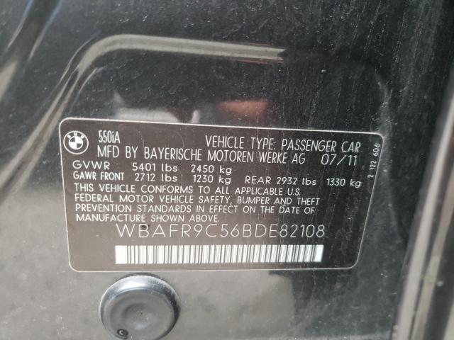 2011 BMW 550 I WBAFR9C56BDE82108