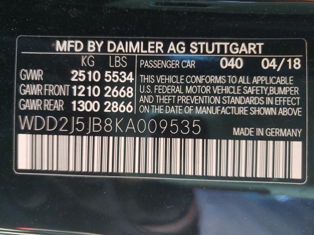 2019 MERCEDES-BENZ CLS 450 WDD2J5JB8KA009535