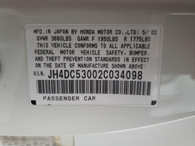 VIN: JH4DC53002C034098 | ACURA RSX 2002 car history - Stat.vin