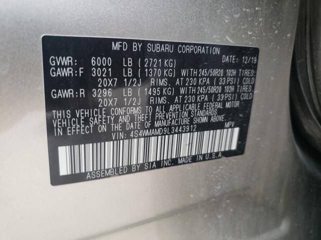 2020 SUBARU ASCENT LIM 4S4WMAMD9L3443912