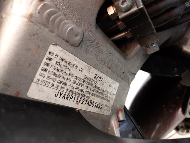 2007 YAMAHA FJR1300 JYARP15E27A003639