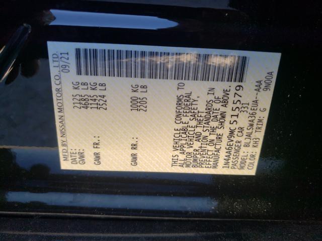 2021 NISSAN MAXIMA SR 1N4AA6EV9MC515579