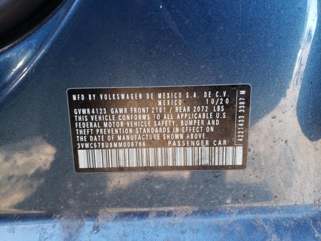 3VWC57BU8MM006796 Volkswagen Jetta S 2021. Фото: 9