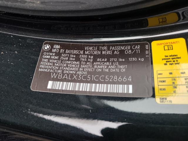 2012 BMW 650 I WBALX3C51CC528664