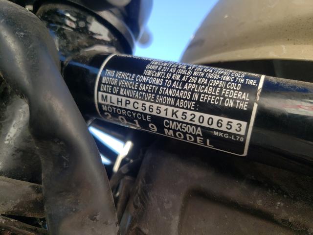 2019 HONDA CMX500 A MLHPC5651K5200653