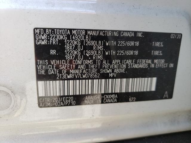2020 TOYOTA RAV4 XSE 2T3EWRFV7LW078562