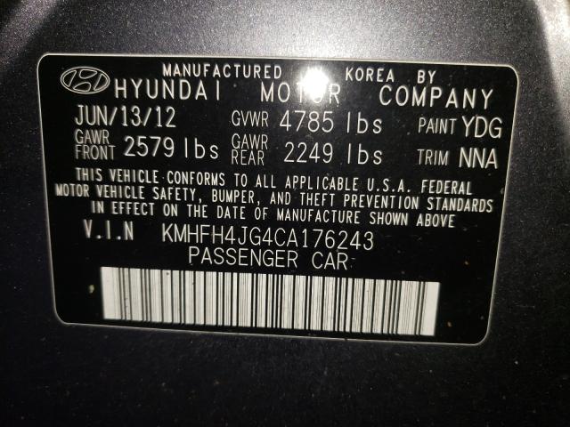 2012 HYUNDAI AZERA GLS KMHFH4JG4CA176243