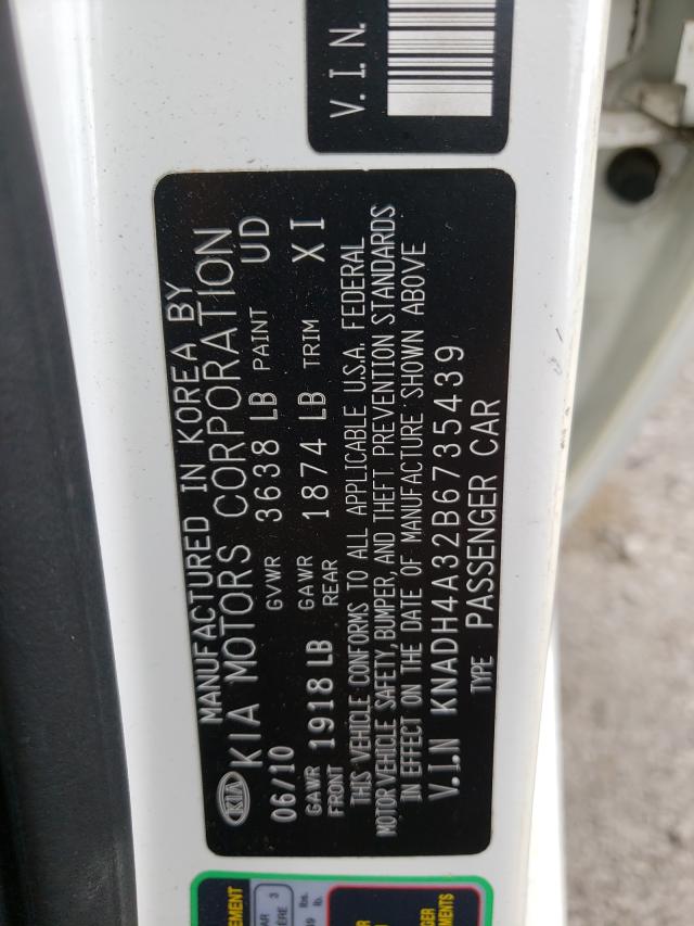 2011 KIA RIO BASE KNADH4A32B6735439