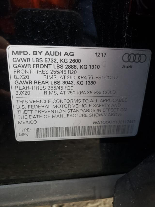 2018 AUDI SQ5 PRESTI WA1C4AFY1J2112441