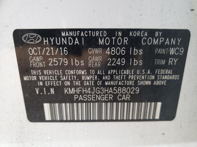 2017 HYUNDAI AZERA LIMI KMHFH4JG3HA588029