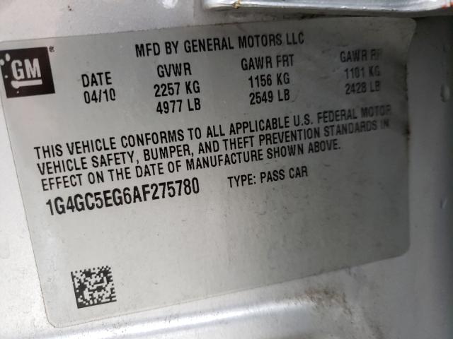 2010 BUICK LACROSSE C 1G4GC5EG6AF275780