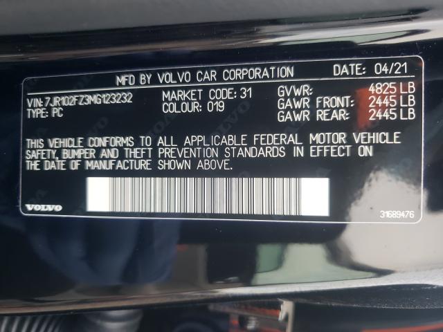 2021 VOLVO S60 7JR102FZ3MG123232