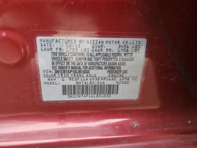 2016 NISSAN VERSA S - 3N1CN7AP1GL851033