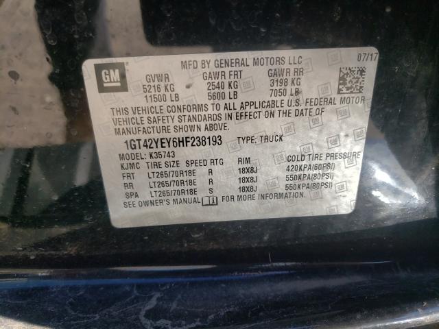2017 GMC SIERRA K35 1GT42YEY6HF238193