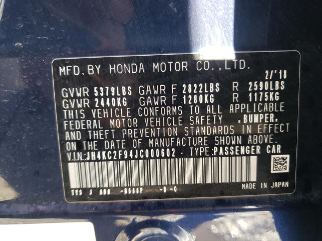 2018 ACURA RLX SPORT JH4KC2F94JC000602