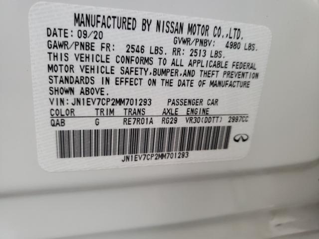 2021 INFINITI Q50 SENSOR JN1EV7CP2MM701293