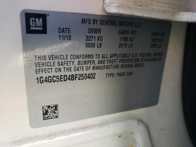 2011 BUICK LACROSSE C 1G4GC5ED4BF250402
