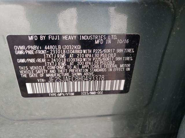 2017 SUBARU FORESTER JF2SJAEC8HG493378
