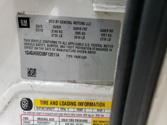 2011 BUICK LACROSSE C 1G4GA5EC8BF126114