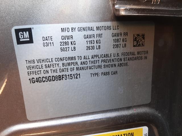 2011 BUICK LACROSSE C 1G4GC5GD8BF315121