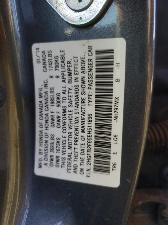 2014 HONDA CIVIC HF 2HGFB2F65EH511896